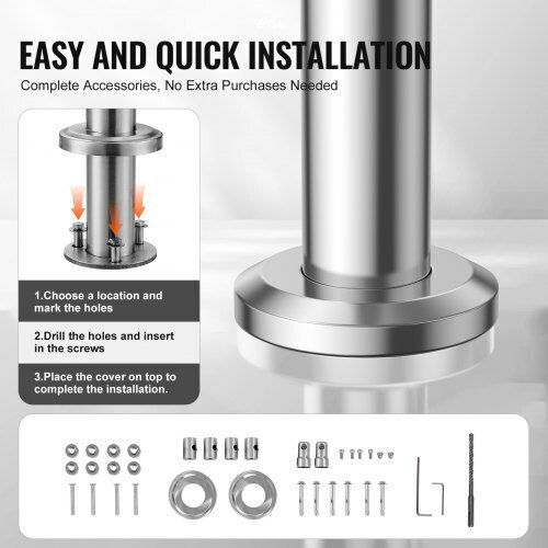 Vevor Handrails 39.4" Outdoor Steps 2 Rods Porch Deck Bxgslzfs100cz97quv0
