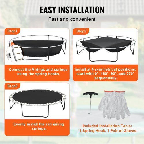 Vevor Replacement Trampoline Mat Frame 14ft 72 V-rings Springs 5.5" Yxbctd14yc72djpycv0