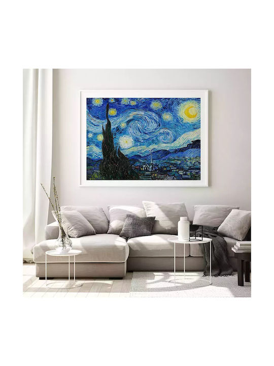 Poster Van Gogh Noaptea Înstelată Art105 60cm X 90cm Ramă din Lemn Negru