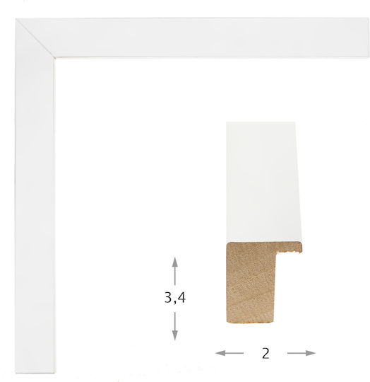 Λευκή Ξύλινη Κασετίνα Shadow Box Τζάμι 21χ29.7εκ Α4