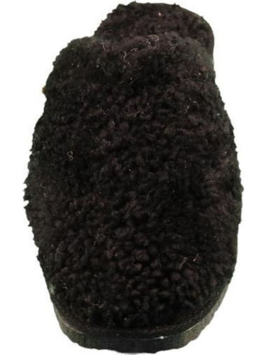 Hausschuhe mit Fell Schwarze