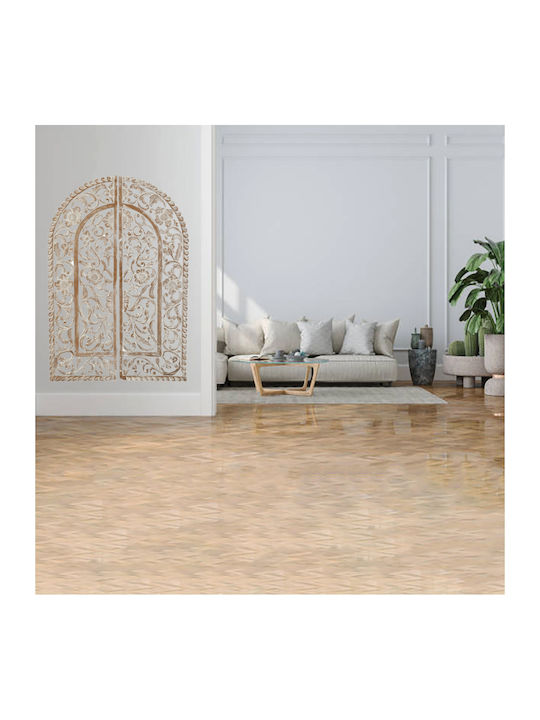 Artekko Διακοσμητικό Τοίχου Mirroki Εκρού από Ξύλο 40x4x120cm 2τμχ