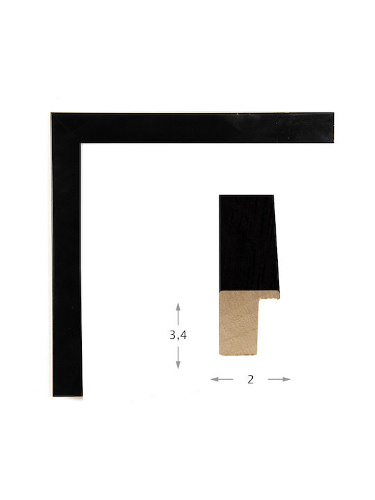 Casetă din Lemn Negru Shadow Box cu Geam 40x50cm