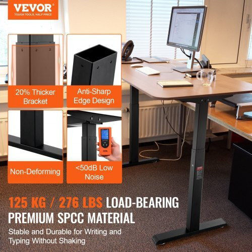 Vevor Desk Base made of Metal Black Velvet-Black Metal 70cm