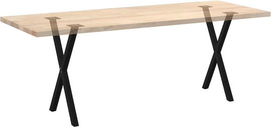vidaXL Picior Metalic Mobilier 2 Bucăți Potrivit Pentru Masă / Măsuță / Birou 50x72cm Negru