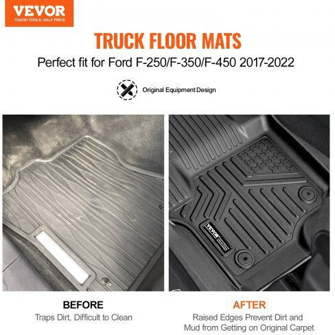 Vevor Car Mat Set Ford F-250 F-350 F-450 2017-2022 3 Pcs Kcdbdftf250fbf0mgv0