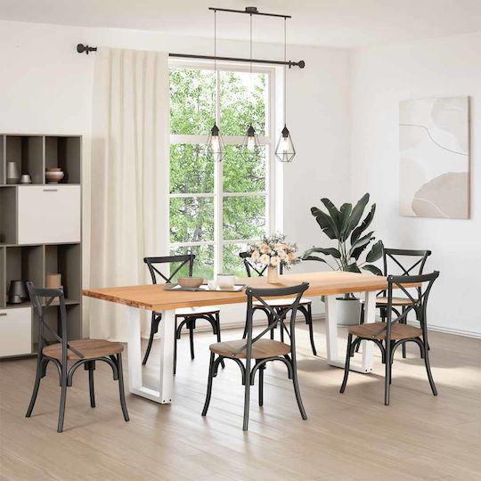 vidaXL Metallic Furniture Foot 2 Pieces Suitable for Office / Table / Coffee Table 60x72cm White