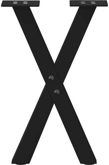 vidaXL Μεταλλικό Πόδι Επίπλου 2τμχ Κατάλληλο για Τραπέζι / Τραπεζάκι / Γραφείο 28x42cm Μαύρο