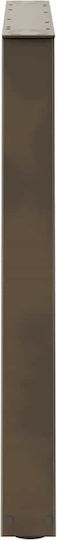 vidaXL Metallic Furniture Leg 3 Pieces Suitable for Table / Coffee Table / Office 90x72cm Brown