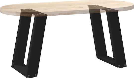 vidaXL Metallic Furniture Leg 2 Pieces Suitable for Table / Coffee Table / Office 38x42cm Black