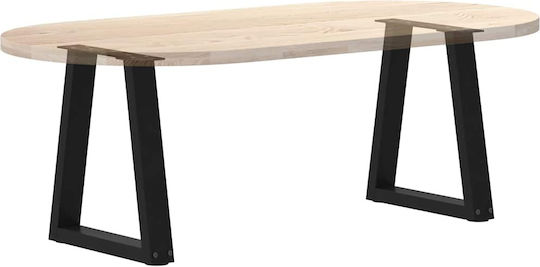 vidaXL Metallic Furniture Leg 2 Pieces Suitable for Table / Coffee Table / Office 28x42cm Black
