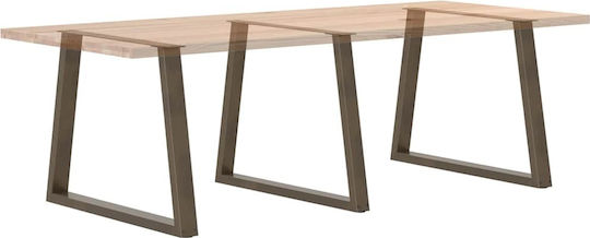 vidaXL Metallic Furniture Leg 3 Pieces Suitable for Table / Coffee Table / Office 90x72cm Brown