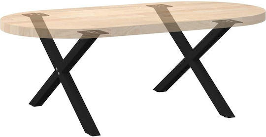 vidaXL Metallic Furniture Leg 2 Pieces Suitable for Table / Coffee Table / Office 70x42cm Black