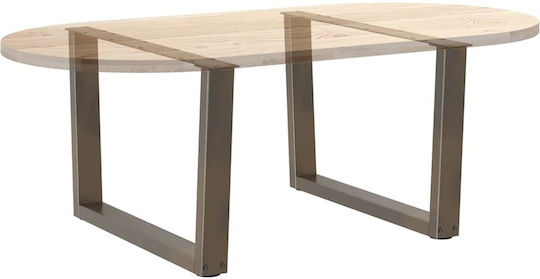 vidaXL Metallic Furniture Leg 2 Pieces Suitable for Table / Coffee Table / Office 70x42cm Natural