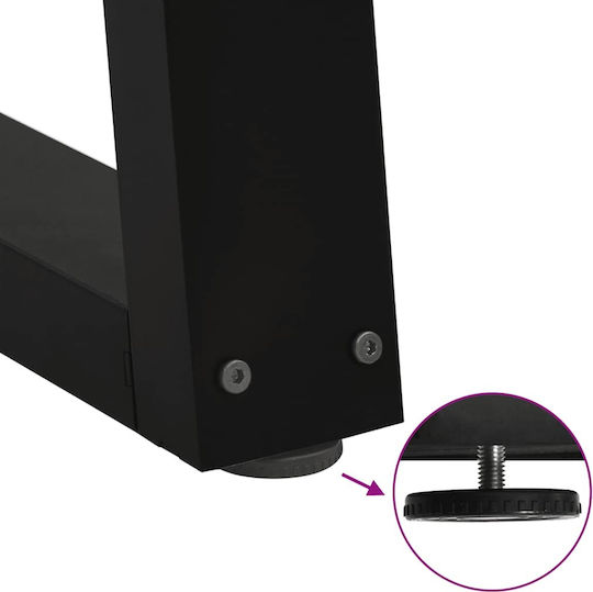 vidaXL Metallic Furniture Leg 2 Pieces Suitable for Table / Coffee Table / Office 90x72cm Black