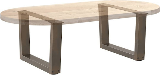 vidaXL Metallic Furniture Leg 2 Pieces Suitable for Table / Coffee Table / Office 50x30cm Natural