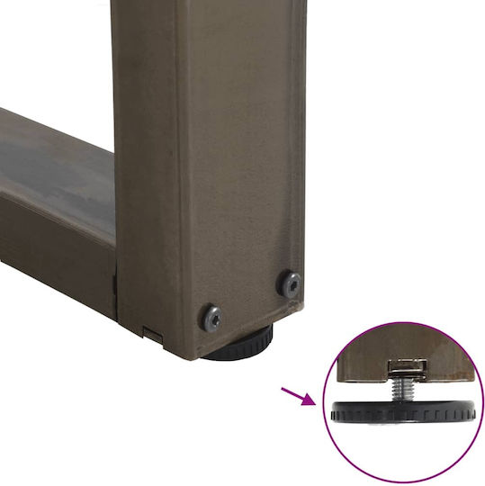 vidaXL Metallic Furniture Leg 2 Pieces Suitable for Table / Coffee Table / Office 50x30cm Natural