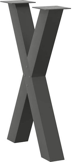 vidaXL Metallisches Möbelbein 2Stücke Für Büro / Tisch / Beistelltisch 50x72cm Anthrazit