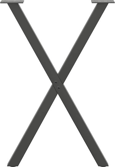 vidaXL Металик Крак На Мебел 2 Бройки Подходящ За Маса / Малка Маса / Офис 60x72см Антрацит