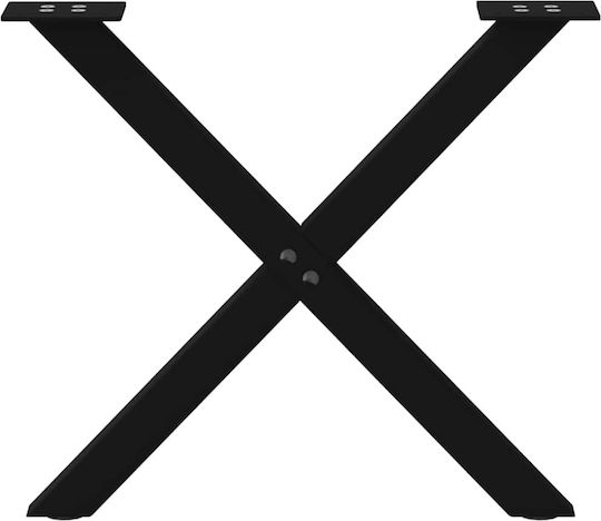 vidaXL Металик Крак На Мебел 2 Бройки Подходящ За Маса / Малка Маса / Офис 50x4x42см Черен