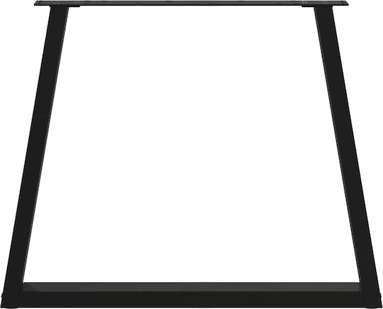 vidaXL Metallic Furniture Leg 2 Pieces Suitable for Table / Coffee Table / Office 70x72cm Black