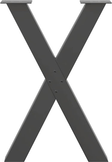 vidaXL Metallisches Möbelbein 2Stücke Für Büro / Tisch / Beistelltisch 50x72cm Anthrazit