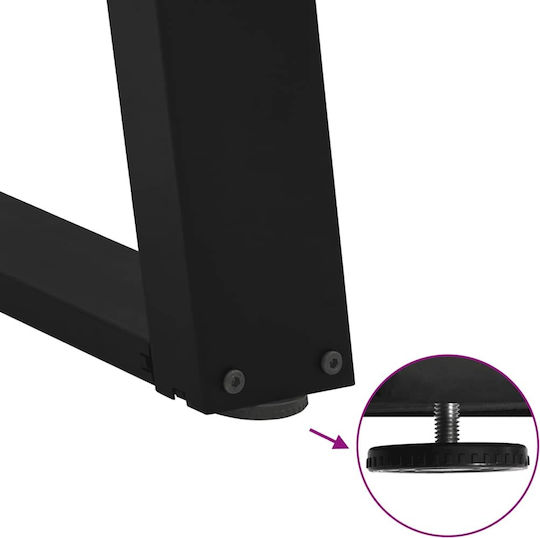 vidaXL Metallic Furniture Leg 2 Pieces Suitable for Table / Coffee Table / Office 100x72cm Black