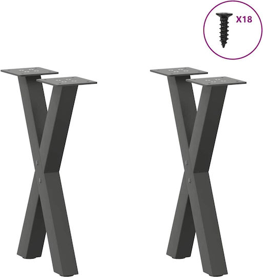 vidaXL Metallisches Möbelbein 2Stücke Für Tisch / Beistelltisch / Büro 28x42cm Anthrazit