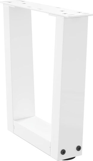 vidaXL Metallisches Möbelbein 2Stücke Für Tisch / Beistelltisch / Büro 30x30cm Weiß