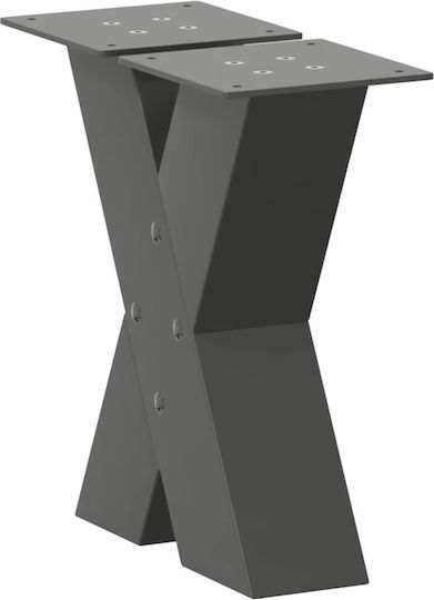 vidaXL Металик Крак На Мебел 2 Бройки Подходящ За Маса / Малка Маса / Офис 30x30см Антрацит