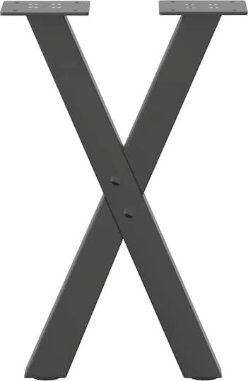 vidaXL Metallisches Möbelbein 2Stücke Für Tisch / Beistelltisch / Büro 28x42cm Anthrazit