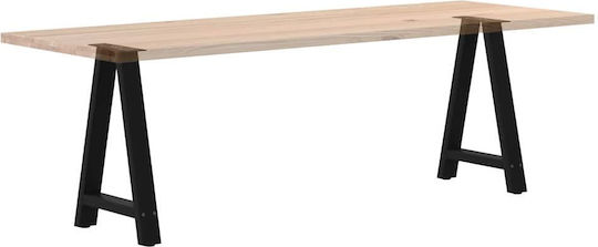 vidaXL Metallic Furniture Leg 2 Pieces Suitable for Table / Coffee Table / Office 60x72cm Black