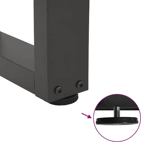 vidaXL Metallisches Möbelbein 2 Stück Für Tisch / Beistelltisch / Büro 60x30cm Anthrazit
