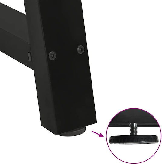 vidaXL Metallic Furniture Leg 2 Pieces Suitable for Table / Coffee Table / Office 60x72cm Black