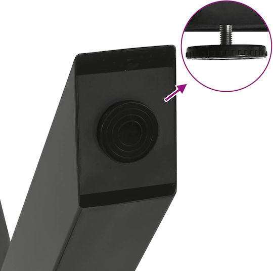 vidaXL Metallisches Möbelbein 2Stücke Für Tisch / Beistelltisch / Büro 28x42cm Anthrazit