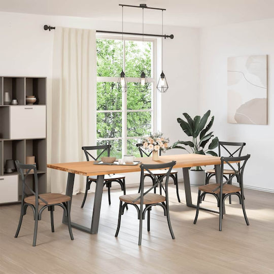 vidaXL Metallisches Möbelbein 2Stücke Für Tisch / Beistelltisch / Büro 80x72cm Anthrazit