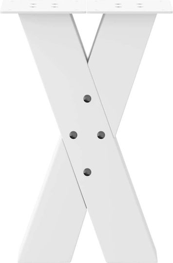 vidaXL Metallic Furniture Leg 2 Pieces Suitable for Office Table Coffee Table 38x42cm White