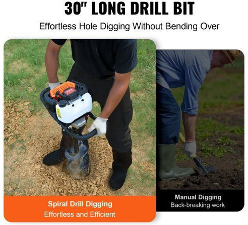 Vevor Gasoline Earth Auger with Spike 43cc 1250W RYLXZ8YC1G43ZVQV7V0
