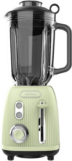 Cecotec Power Black Titanium Retro Μπλέντερ με Γυάλινη Κανάτα 1.5 lt 1200W Πράσινο