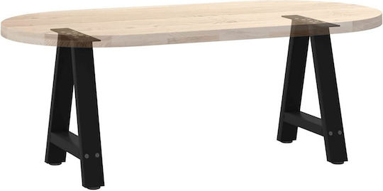 vidaXL Metallic Furniture Leg 2 Pieces Suitable for Table / Coffee Table 38x42cm Black