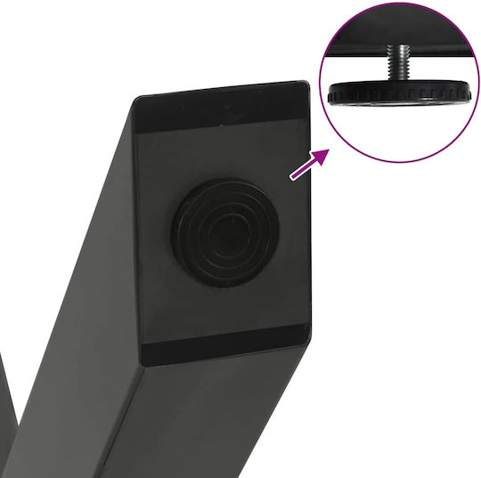 vidaXL Metallische Möbelbeine 2 Stück Für Tisch / Beistelltisch / Büro 70x30x30cm Anthrazit