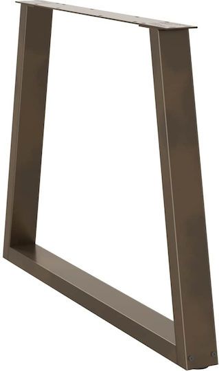 vidaXL Metallic Furniture Leg 2 Pieces Suitable for Table / Coffee Table / Office 90x72cm Brown