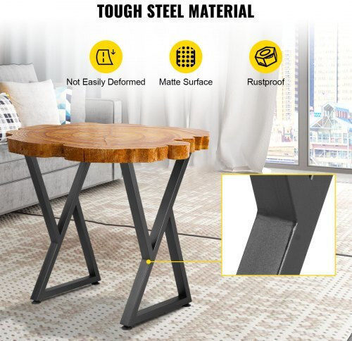 Vevor Picior Metalic Mobilier 2 Bucăți Potrivit Pentru Masă / Măsuță / Birou 71.12x45.72cm Negru