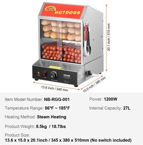 Vevor mit Brotwärmer 1.2kW