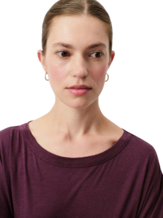 Women's Summer Blouse Cotton Long Sleeve Purple