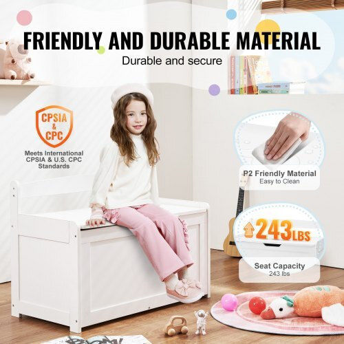 Vevor Children's Storage Box made of Wood White 83x45x61cm 1pcs
