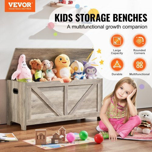 Vevor Children's Storage Box made of Wood Gray 38.98x15.55x18.9cm 1pcs