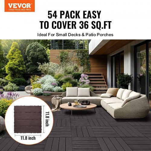 Vevor Placă pentru Podea de Grădină 30.48x30.48buc 54buc