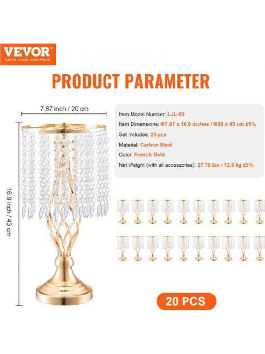 Vevor 20 Stück 43 cm Kristall-Blumenständer Hochzeitsfeier Dekoration Hlhpsjk45cm2sl738v0