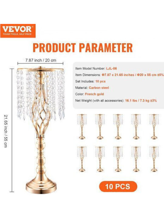 Vevor 10 Τεμ 55cm Ψηλή Κρυστάλλινη Βάση Λουλουδιών Γάμο Πάρτι Hlhpsjk55cm1cp4w7v0